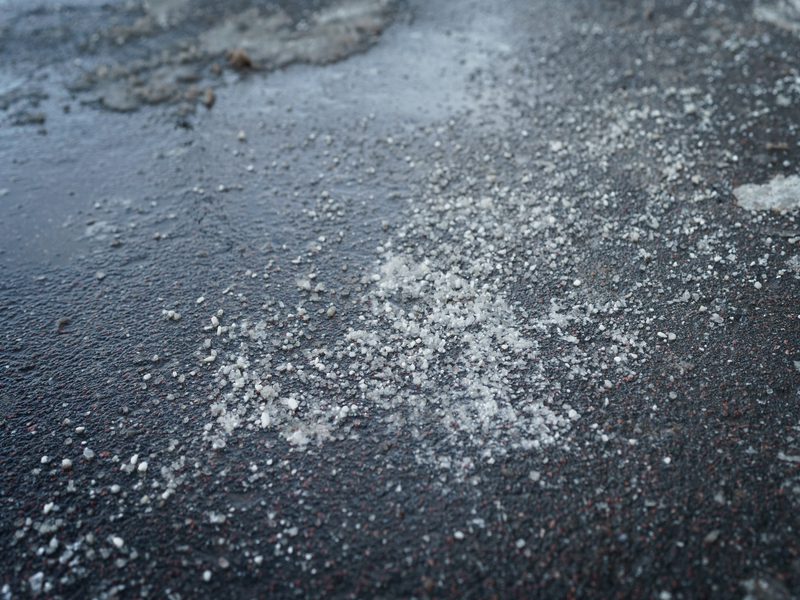 Winter Ice Melt Salt Photo Construction Sweeping Street Sweeping Nashville TN