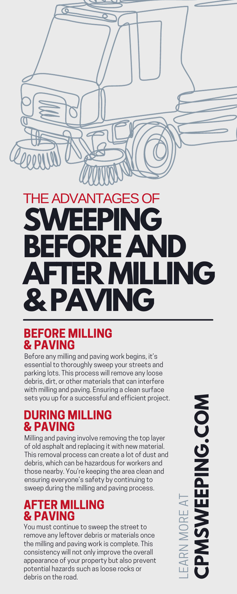 The Advantages of Sweeping Before and After Milling & Paving
